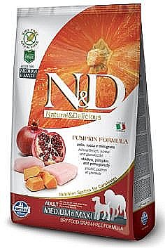 ����� ����� ���� ��� ����� ��� ���� 12 �"� N&D Pumpkin Grain-Free  CHICKEN ADULT MEDIUM 