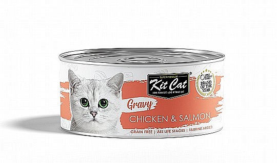 ��� �� ����� ����� ���� ��� ������ ����� 70 ��� Kit Cat Gravy Canned Food Chicken & Salmon